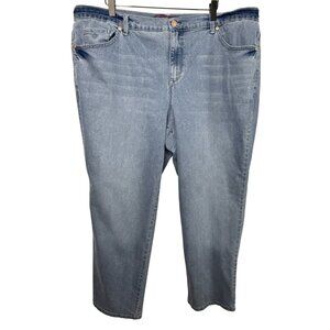 Gloria Vanderbilt Jeans Women Amanda Straight Leg Denim Plus Size 20W Short Blue